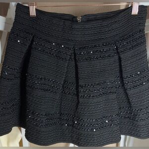 🍀Black and black sequin mini skirt